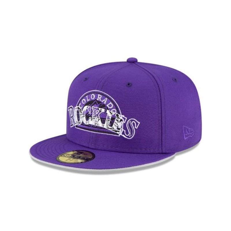 MLB Colorado Rockies Double Logo 59Fifty Fitted (WZY2990) - Black New Era Caps